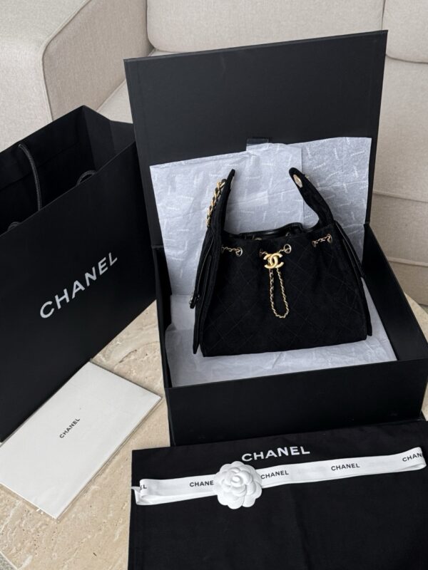 God Factory Chanel Bags Code 10447 25K Hobo Black Small Size 30x26x14cm