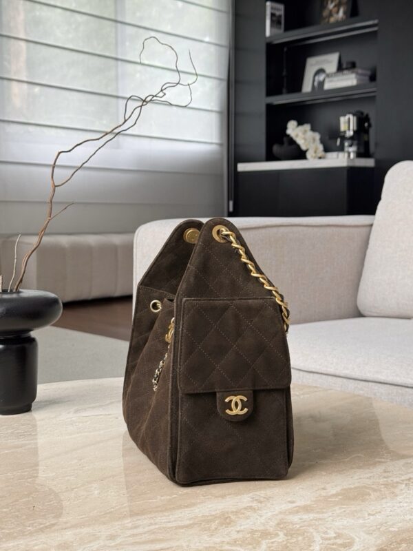 God Factory Chanel Bags Code 10446 25K Hobo Brown Small Size 30x26x14cm
