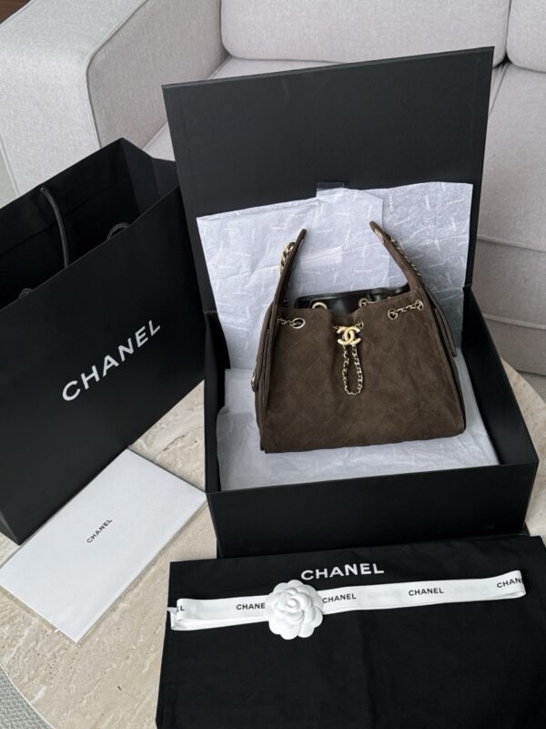 God Factory Chanel Bags Code 10446 25K Hobo Brown Small Size 30x26x14cm