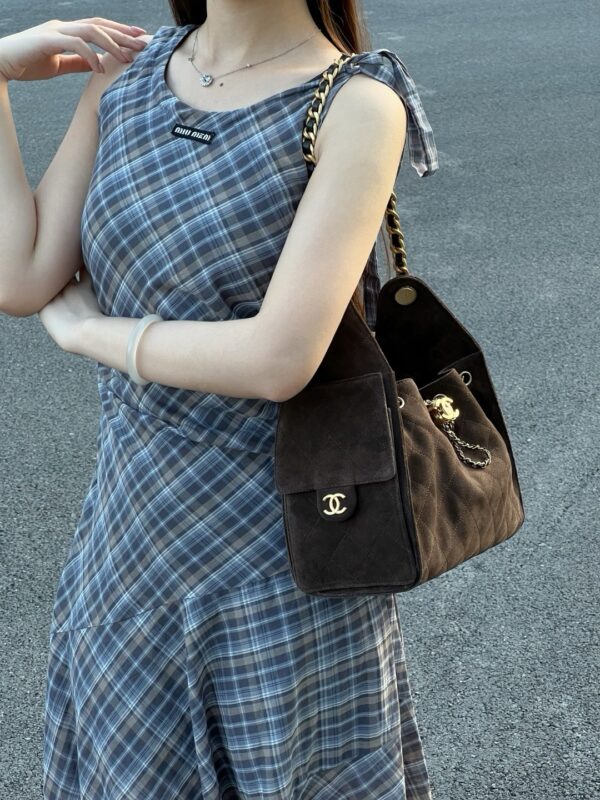 God Factory Chanel Bags Code 10446 25K Hobo Brown Small Size 30x26x14cm