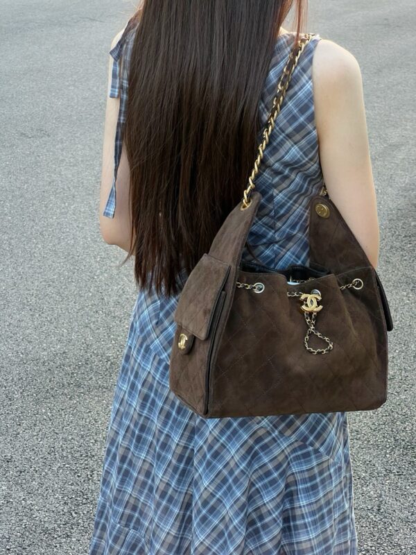 God Factory Chanel Bags Code 10446 25K Hobo Brown Small Size 30x26x14cm