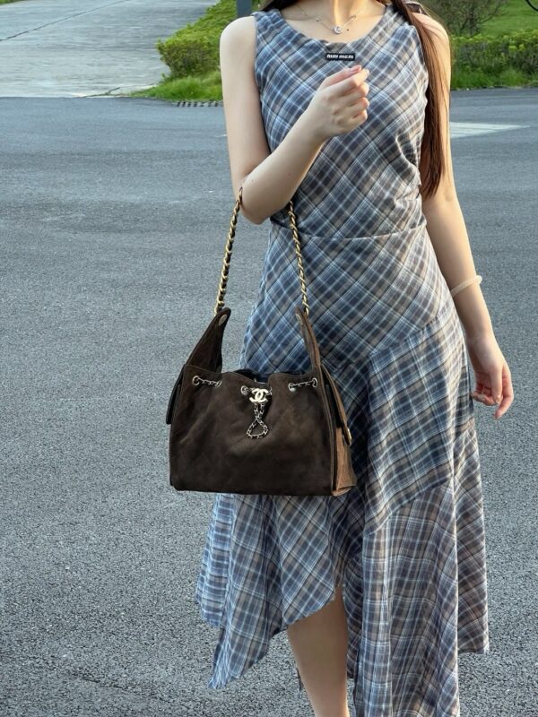 God Factory Chanel Bags Code 10446 25K Hobo Brown Small Size 30x26x14cm