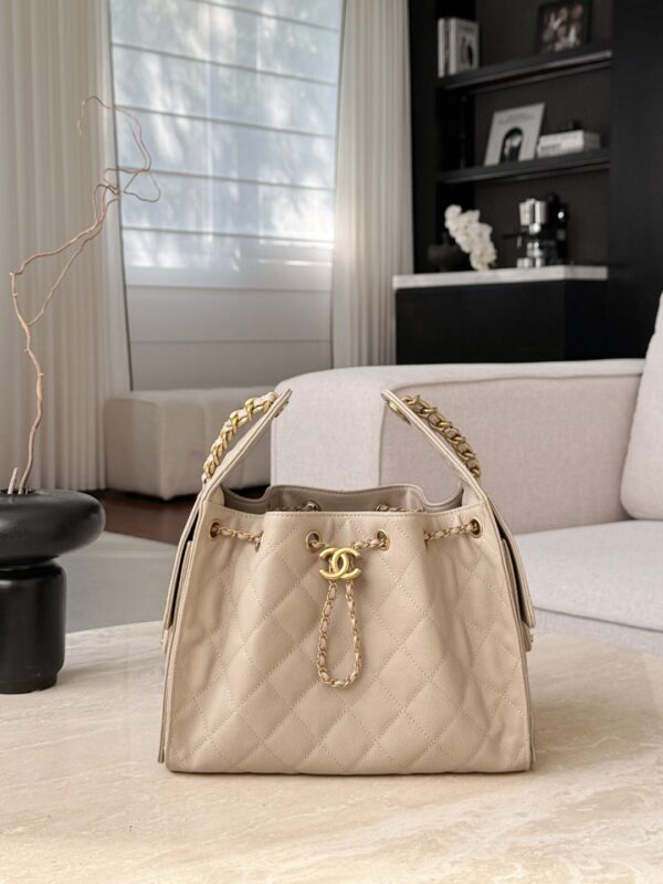 God Factory Chanel QC 2026-4-6 25 Bag apricot caviar 30cm